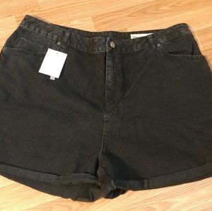 Asos black denim high waisted shorts